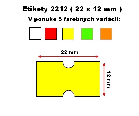 Zn. etikety Cola-Ply 22X12mm žlté